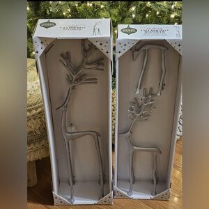 Merry Moments Sculpted silver Reindeer New Aldi viral htf Christmas decor